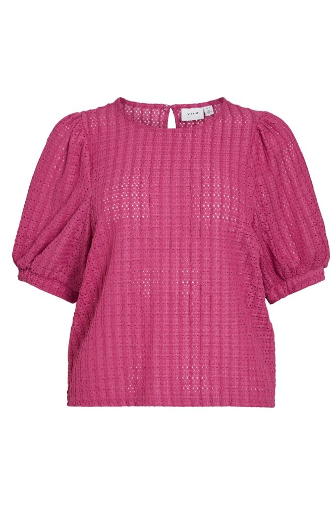 VIMINERA O-NECK 2/4 TOP/TES 14106721 RASPBERRY ROSE